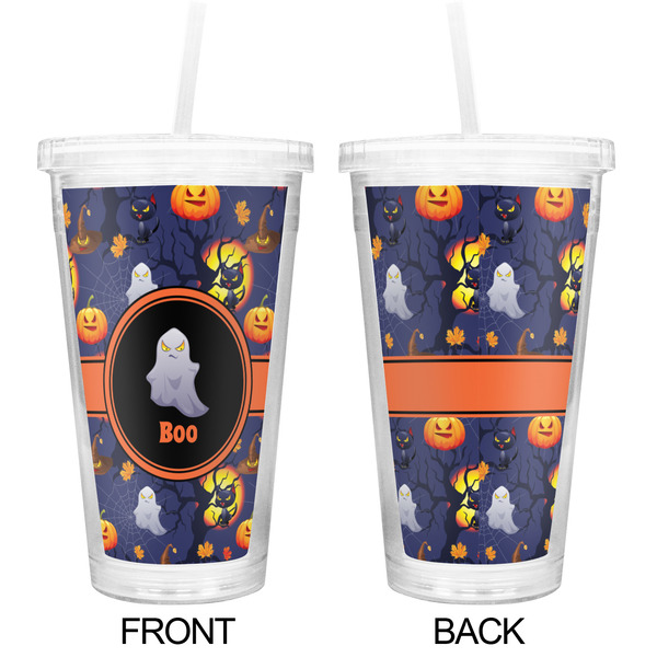 Halloween Night Double Wall Tumbler with Straw - Approval