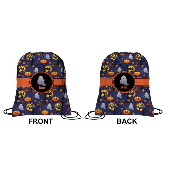 Halloween Night Drawstring Backpack Front & Back Small