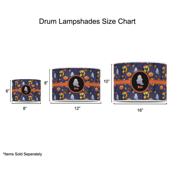 Halloween Night Drum Lampshades - Sizing Chart