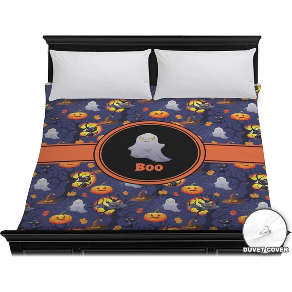 Custom Halloween Night Duvet Cover - King (Personalized)