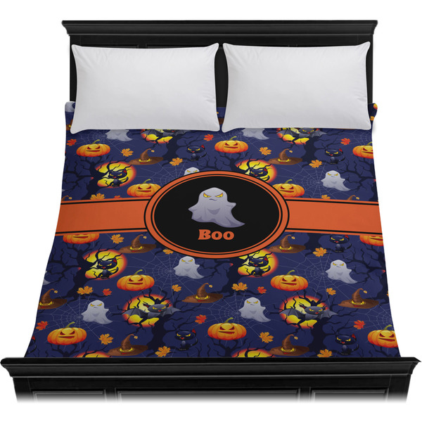 Halloween Night Duvet Cover - Queen - On Bed - No Prop