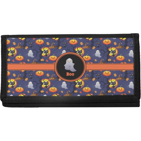 Custom Halloween Night Canvas Checkbook Cover (Personalized)
