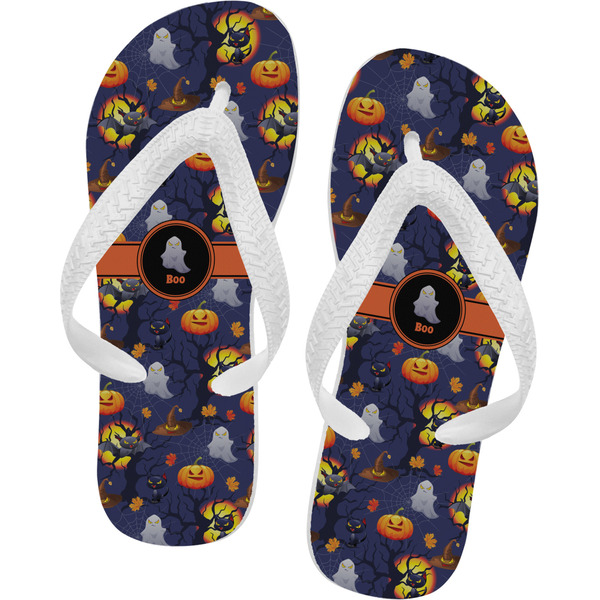 Custom Halloween Night Flip Flops - Small (Personalized)