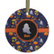 Halloween Night Flat Glass Ornament - Round w/ Name or Text