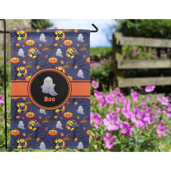 Halloween Night Garden Flag - Outside In Flowers