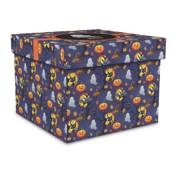 Custom Halloween Night Gift Box with Lid - Canvas Wrapped - Large (Personalized)