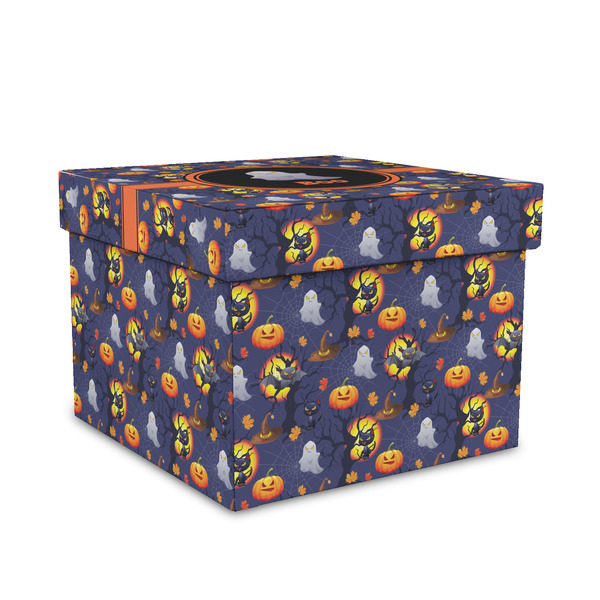 Custom Halloween Night Gift Box with Lid - Canvas Wrapped - Medium (Personalized)