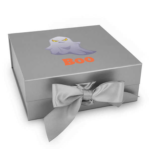 Custom Halloween Night Gift Box with Magnetic Lid - Silver (Personalized)
