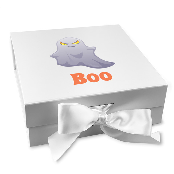 Custom Halloween Night Gift Box with Magnetic Lid - White (Personalized)