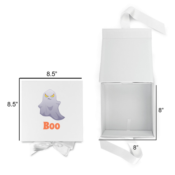 Halloween Night Gift Boxes with Magnetic Lid - White - Open & Closed