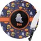Halloween Night Round Glass Cutting Board (Personalized)