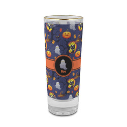 Halloween Night 2 oz Shot Glass -  Glass with Gold Rim - Set of 4 (Personalized)