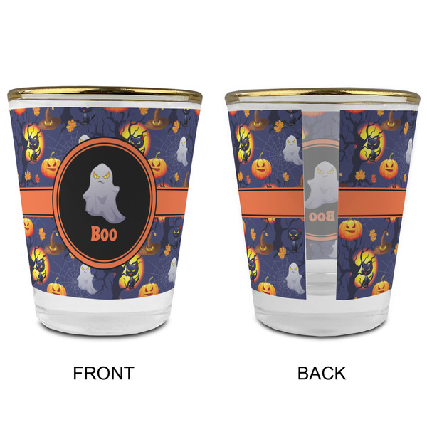Halloween Night Glass Shot Glass - with gold rim - APPROVAL