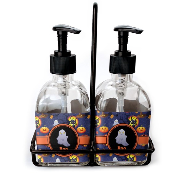 Custom Halloween Night Glass Soap & Lotion Bottle Set (Personalized)