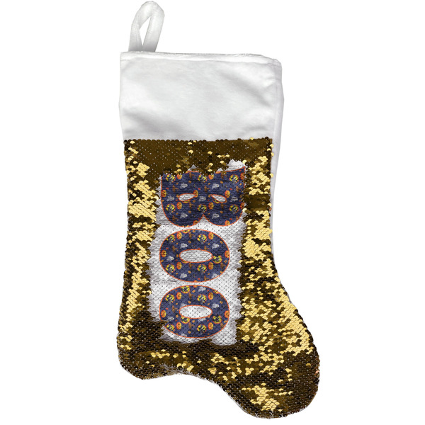 Halloween Night Gold Sequin Stocking - Front