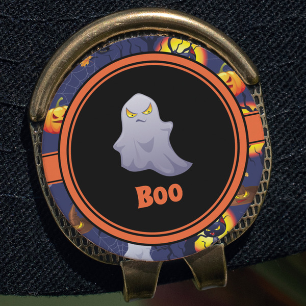 Halloween Night Golf Ball Marker Hat Clip - Gold - Close Up