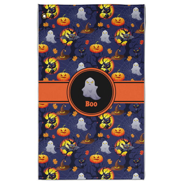 Custom Halloween Night Golf Towel - Poly-Cotton Blend w/ Name or Text