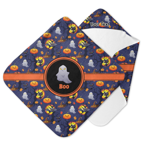 Custom Halloween Night Hooded Baby Towel (Personalized)
