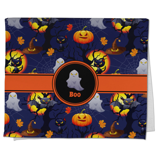 Custom Halloween Night Kitchen Towel - Poly Cotton w/ Name or Text