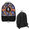 Halloween Night Large Backpack - Black - Front & Back View