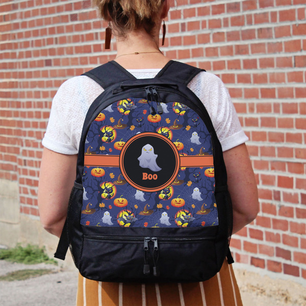 Halloween Night Large Backpack - Black - On Back