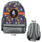 Halloween Night Large Backpack - Gray - Front & Back View