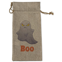 Halloween Night Large Burlap Gift Bag - Front (Personalized)