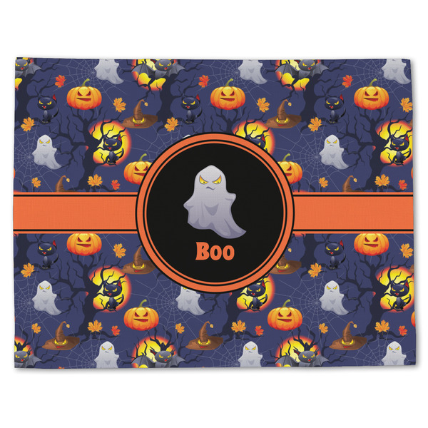Custom Halloween Night Single-Sided Linen Placemat - Single w/ Name or Text