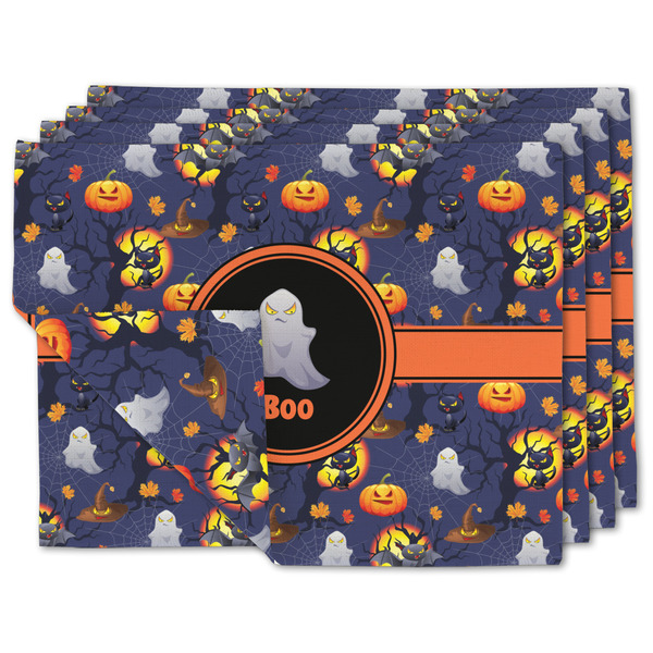 Custom Halloween Night Linen Placemat w/ Name or Text