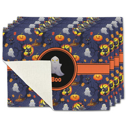 Halloween Night Single-Sided Linen Placemat - Set of 4 w/ Name or Text