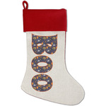 Halloween Night Red Linen Stocking (Personalized)