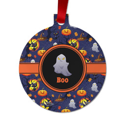 Halloween Night Metal Ball Ornament - Double Sided w/ Name or Text