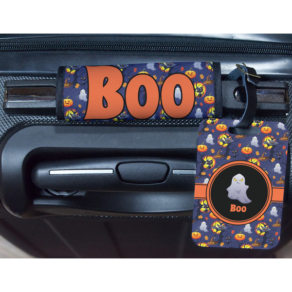 Halloween Night Metal Luggage Tag & Handle Wrap - In Context