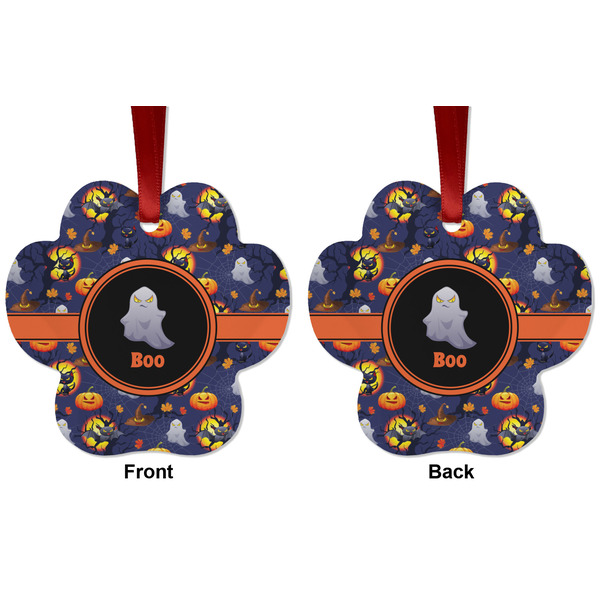 Halloween Night Metal Paw Ornament - Front and Back