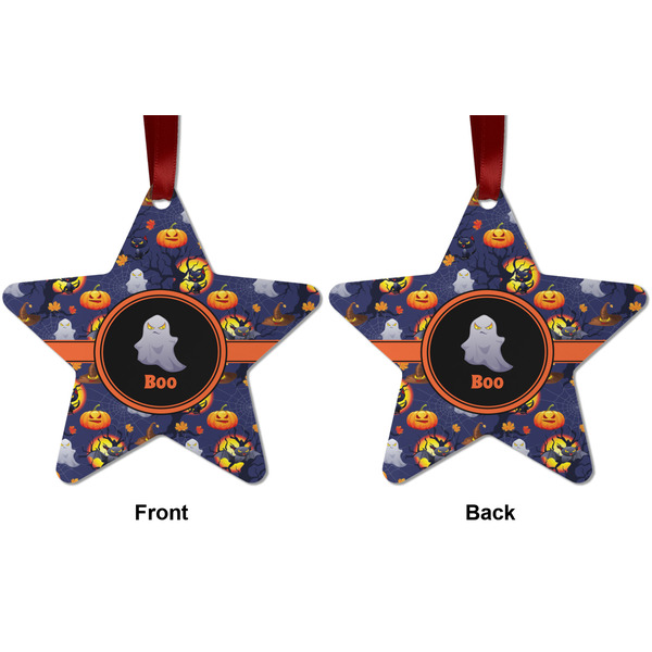 Halloween Night Metal Star Ornament - Front and Back