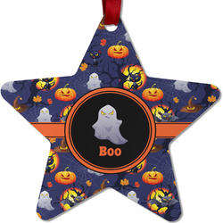 Halloween Night Metal Star Ornament - Double Sided w/ Name or Text