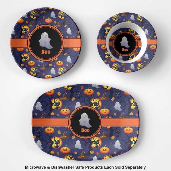 Halloween Night Microwave & Dishwasher Safe CP Plastic Dishware - Group