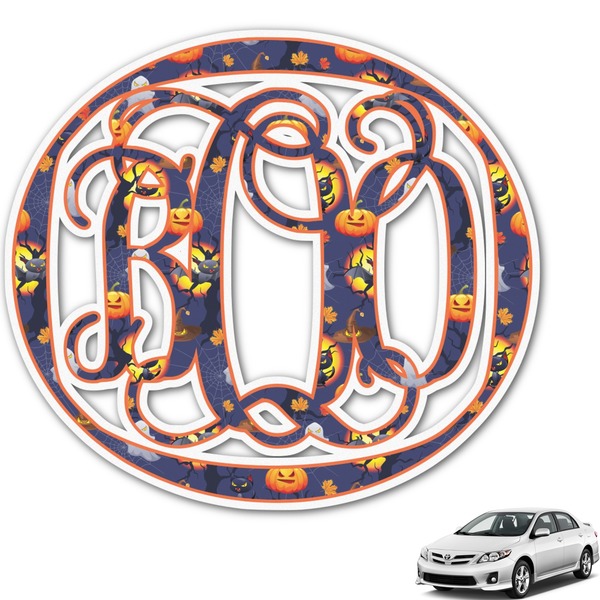 Custom Halloween Night Monogram Car Decal (Personalized)