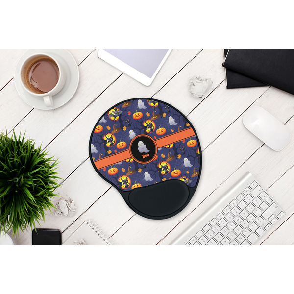 Halloween Night Mouse Pad with Wrist Rest - LIFESYTLE 1