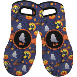 Halloween Night Neoprene Oven Mitts - Set of 2 w/ Name or Text