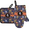 Halloween Night Oven Mitt & Pot Holder Set w/ Name or Text