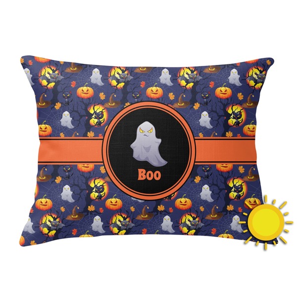 Custom Halloween Night Outdoor Throw Pillow (Rectangular) (Personalized)