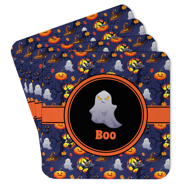 Custom Halloween Night Paper Coasters w/ Name or Text