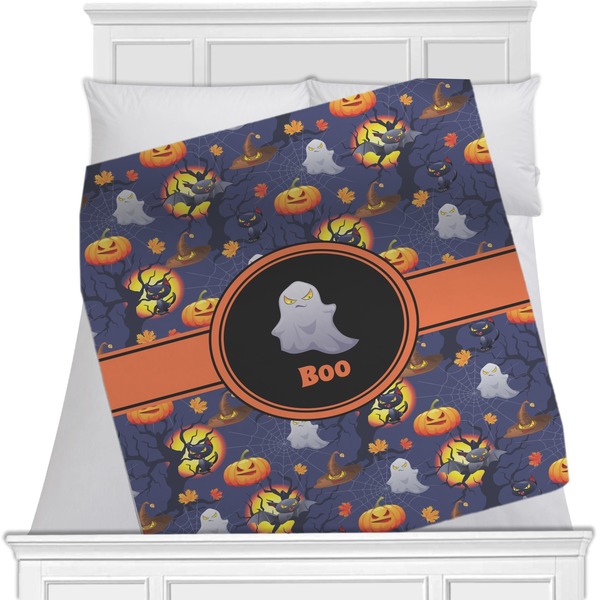 Custom Halloween Night Minky Blanket - Toddler / Throw - 60"x50" - Single Sided (Personalized)