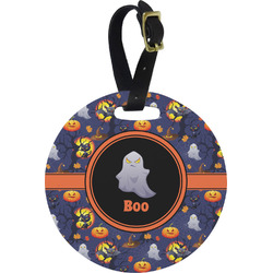 Halloween Night Plastic Luggage Tag - Round (Personalized)