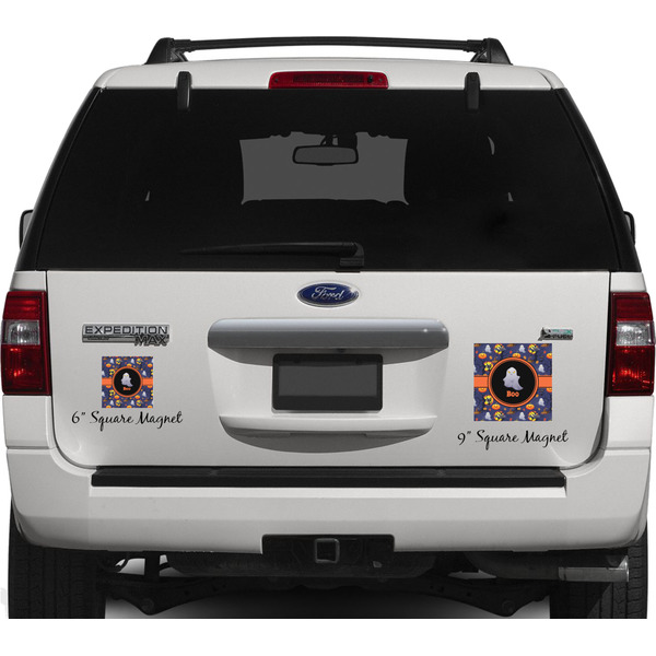 Halloween Night Personalized Square Car Magnets on Ford Explorer