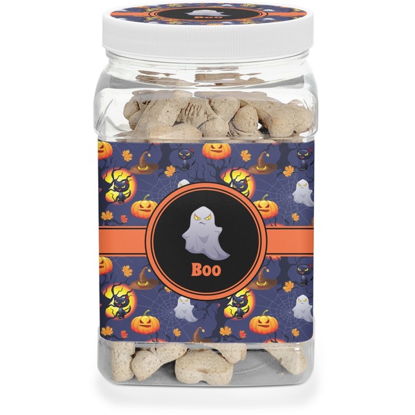 Custom Halloween Night Dog Treat Jar (Personalized)