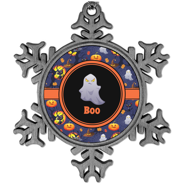 Custom Halloween Night Vintage Snowflake Ornament (Personalized)