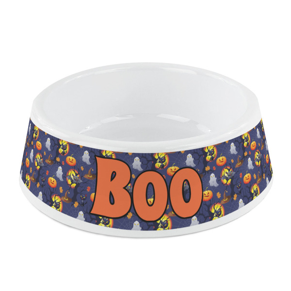 Custom Halloween Night Plastic Dog Bowl - Small (Personalized)