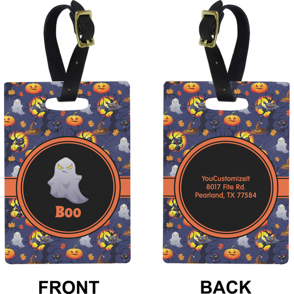 Halloween Night Rectangle Luggage Tag (Front + Back)